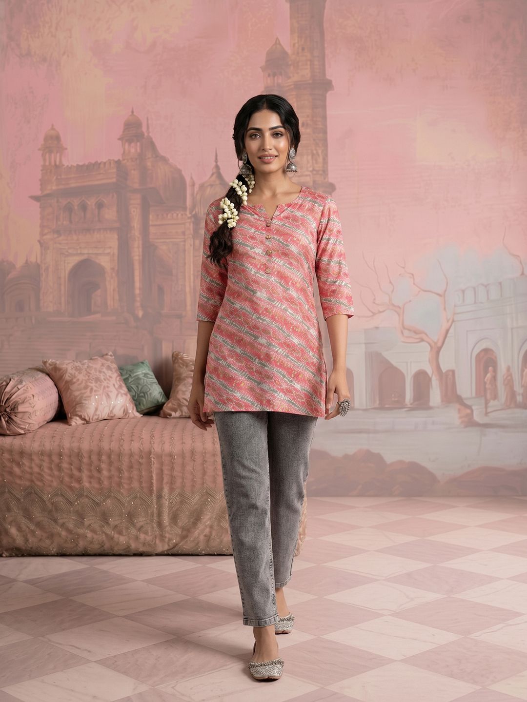 NAVYAAZRI Print Top-picture-11