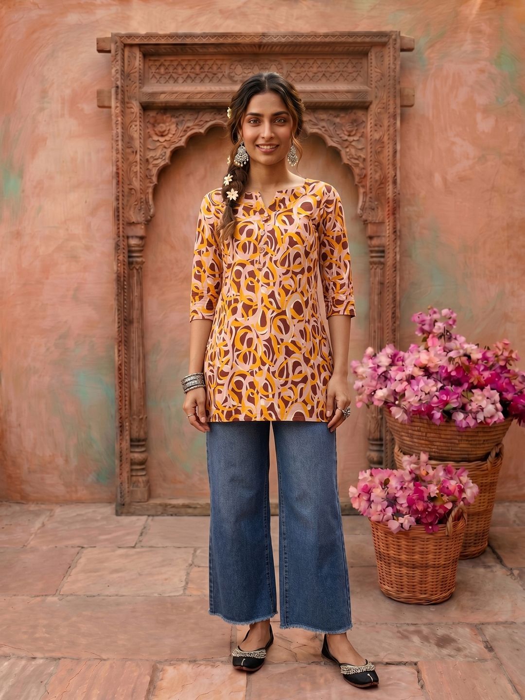 NAVYAAZRI Floral Print Cotton Top-picture-15