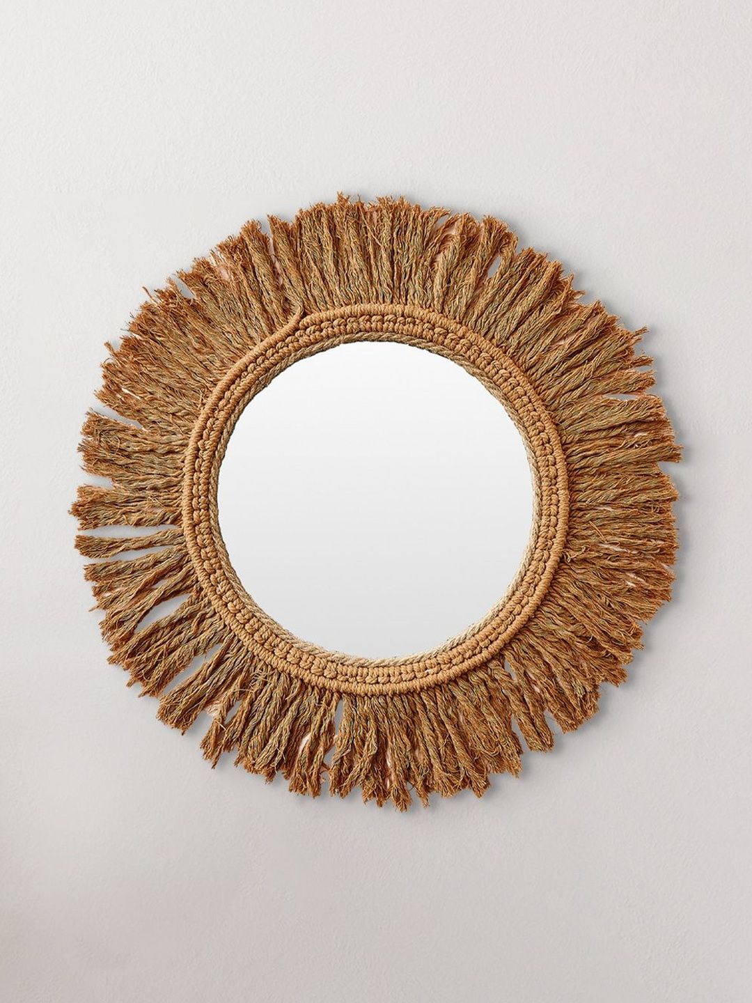 Home Centre Corsica Flex Brown Fringe Wall Mirror-picture-17
