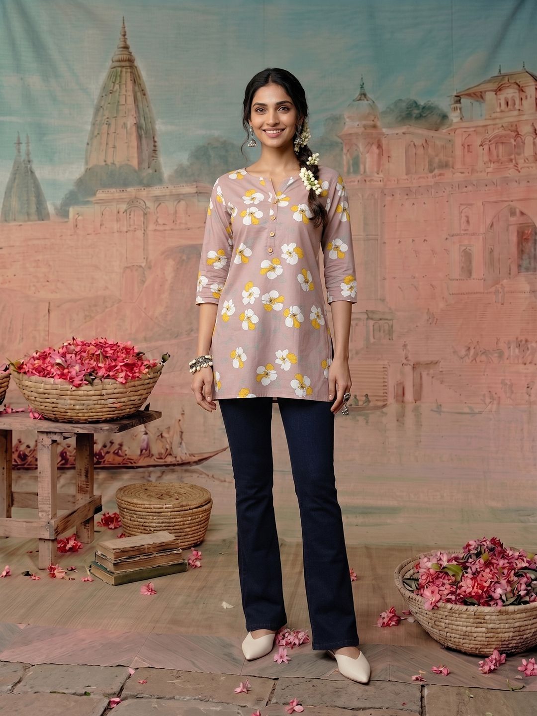 NAVYAAZRI Floral Print Cotton Top-picture-57
