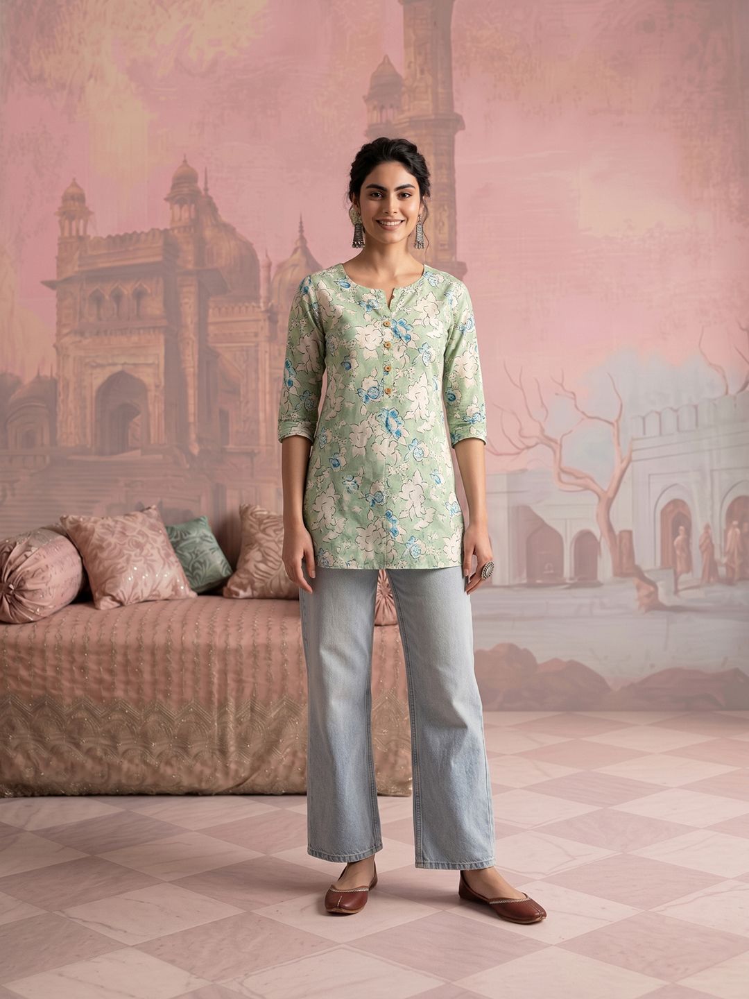 NAVYAAZRI Floral Print Cotton Top-picture-46