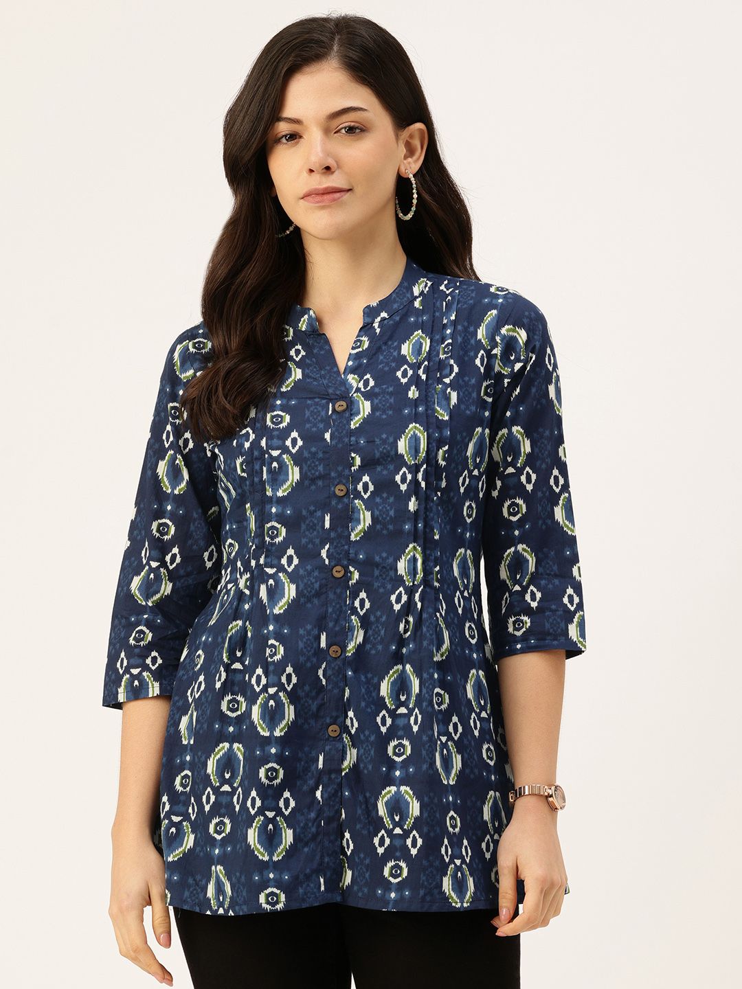 FERANOID Floral Printed Pure Cotton A-Line Kurti-picture-29
