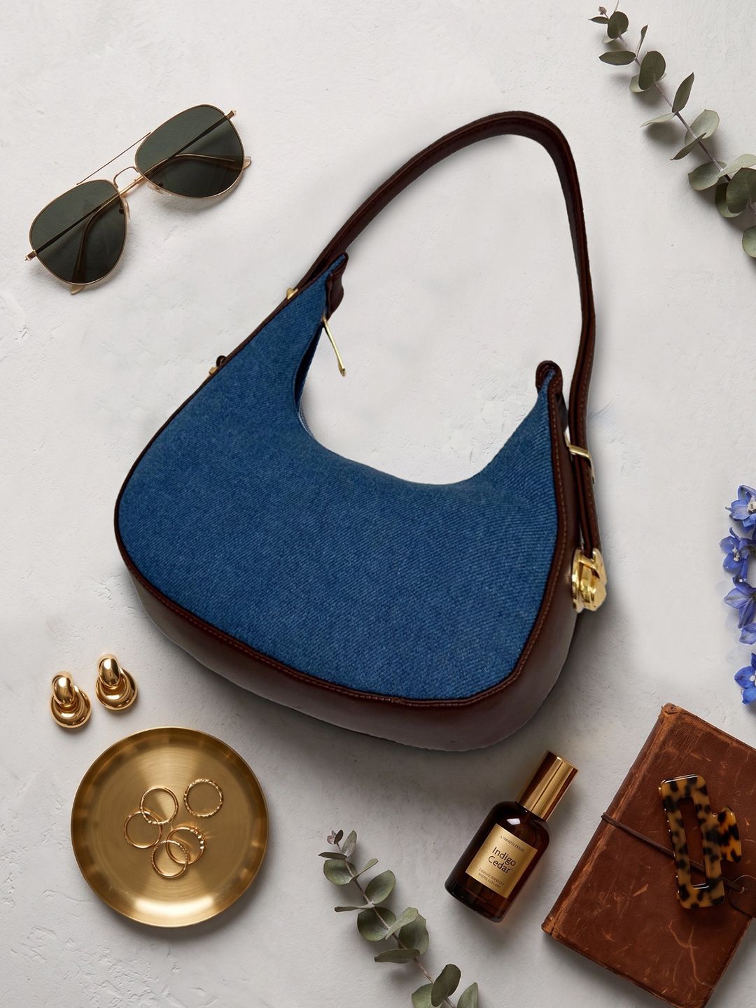 HERE&NOW Textured PU Half Moon Hobo Bag-picture-17
