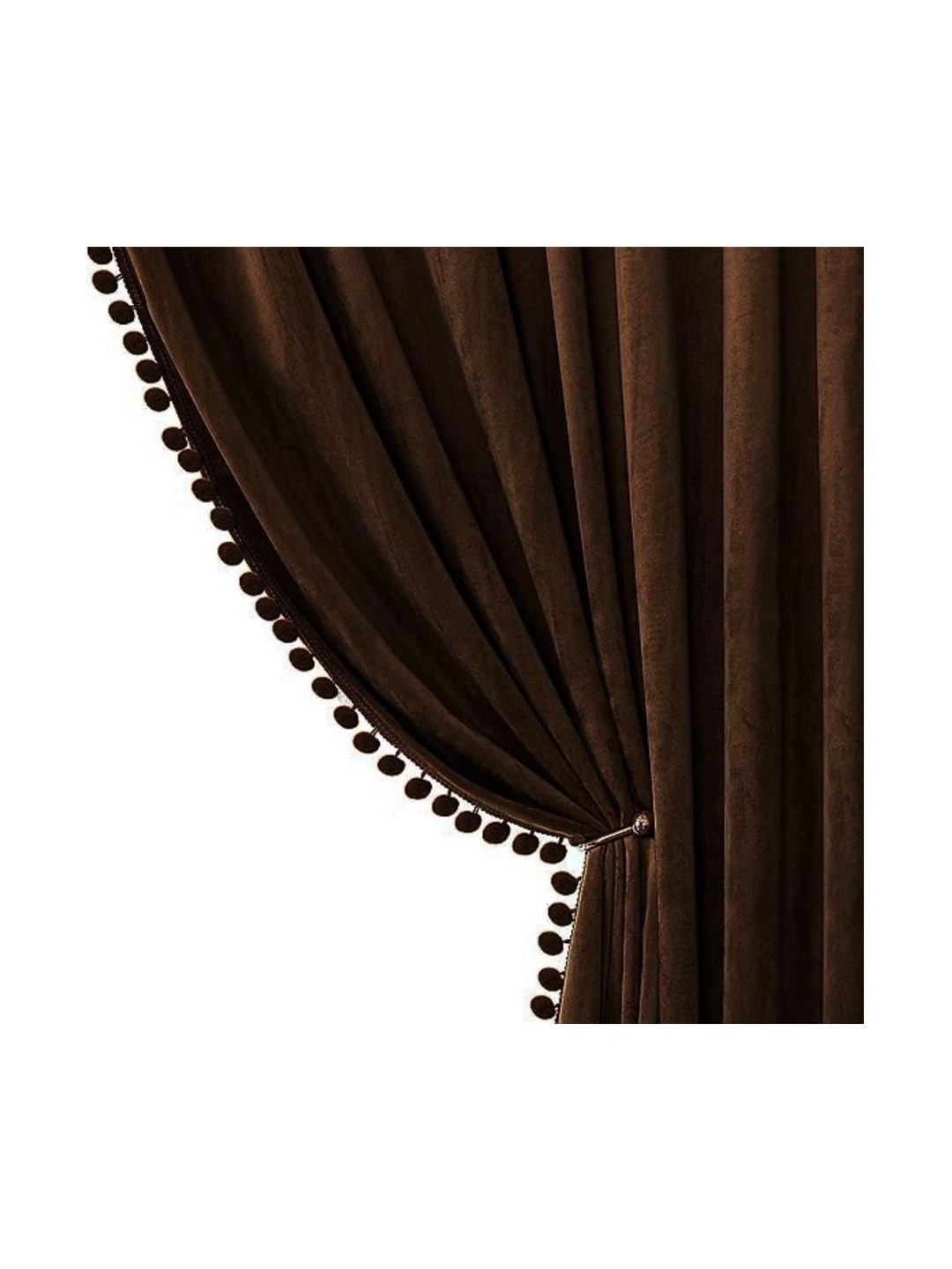 KNOTTING HOME Coffee Brown Set of 2 Room Darkening Long Door Curtain-image-12
