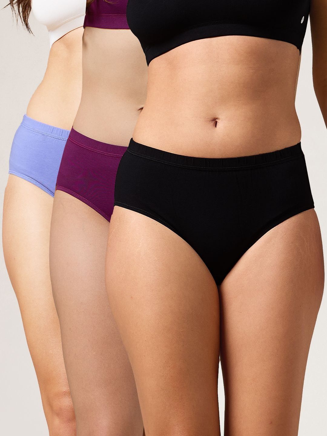URBAN ADVENTURE Women Pack of 3 Anti Microbial Cotton Blend Hipster Briefs-picture-48