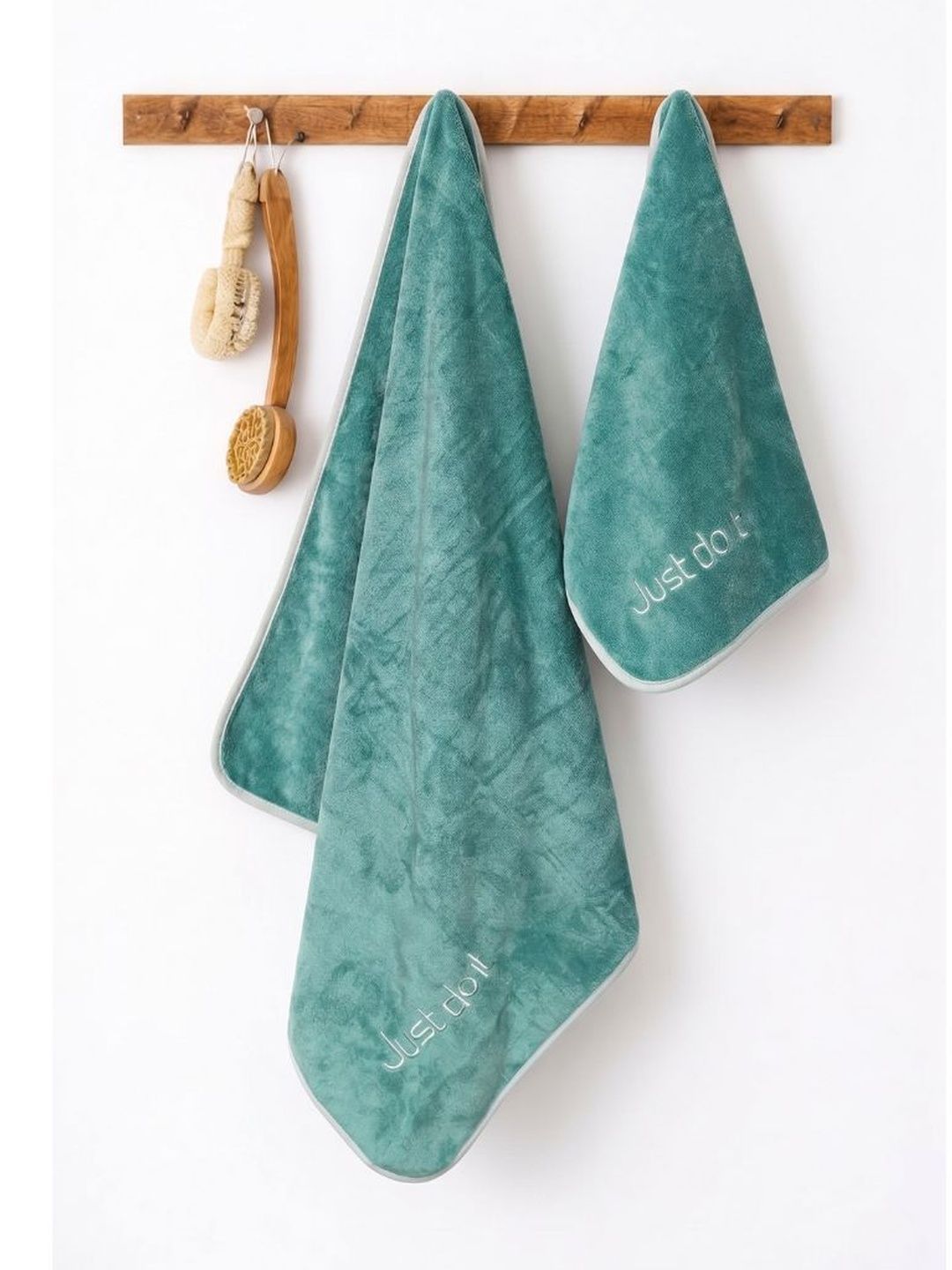 JANGID INDUSTRYS Teal & White 1 Piece Cotton 400 GSM Towel Set-picture-51