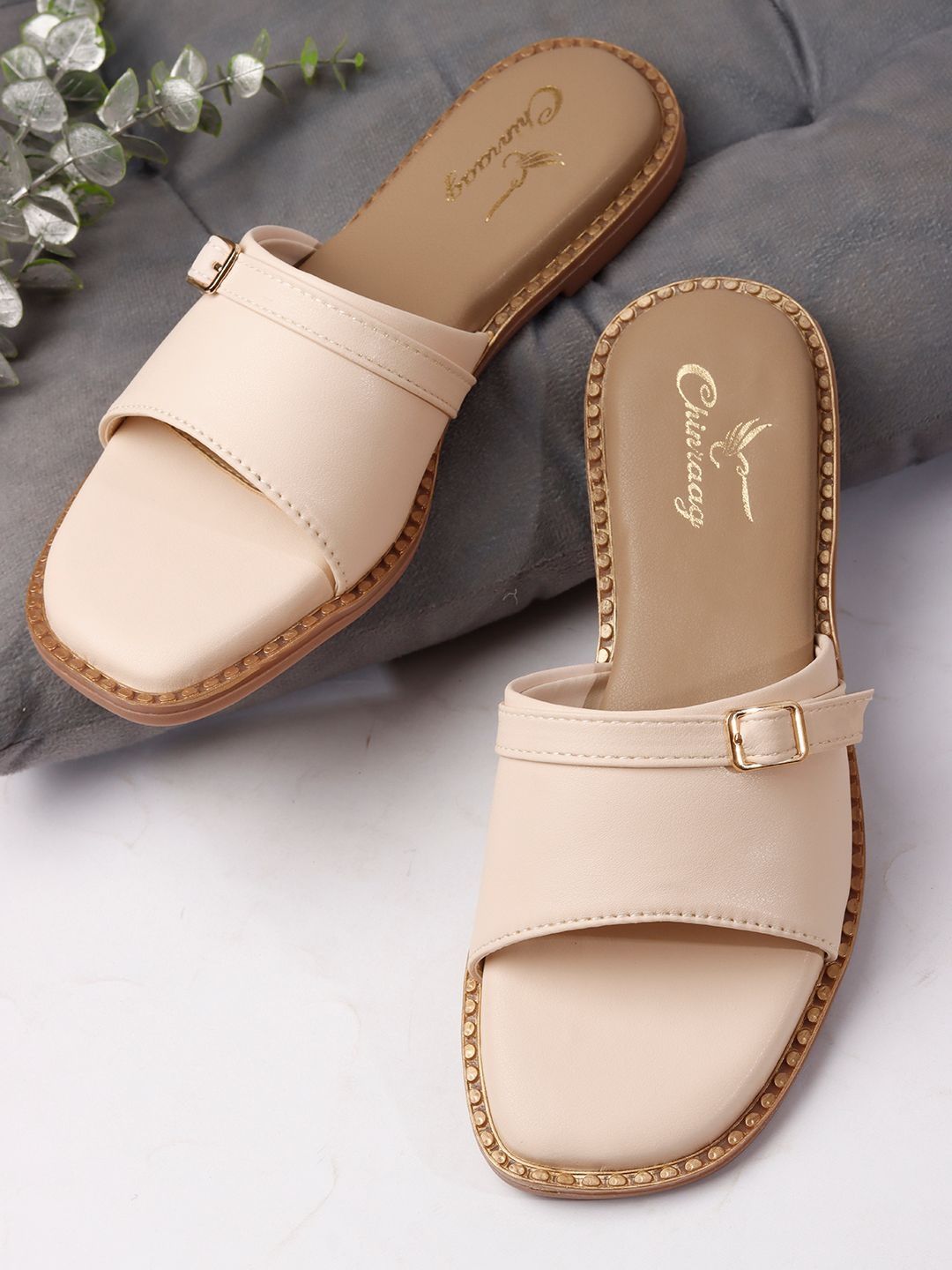 CHINRAAG Women Open Toe Flats with Buckles-picture-12