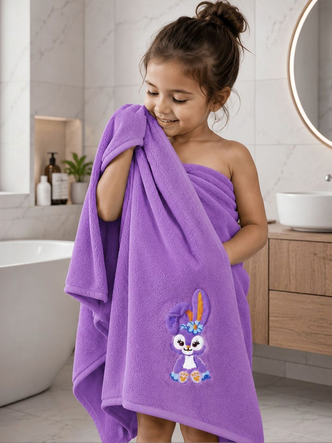 FABINALIV Purple 1 Cotton 400 GSM Bath Towel-image-45