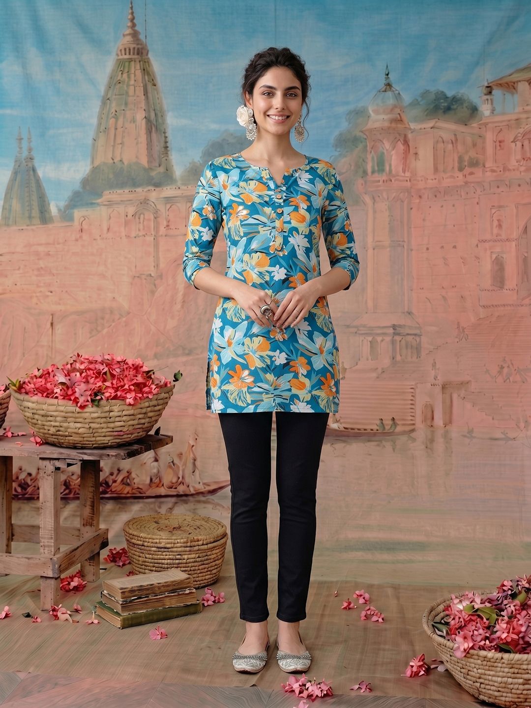 NAVYAAZRI Floral Print Cotton Top-picture-19