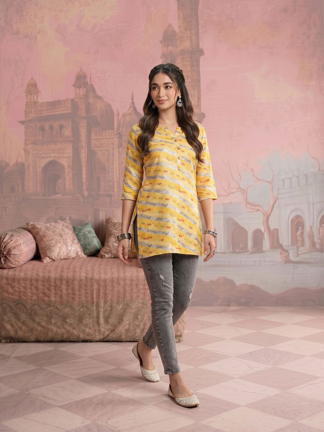 NAVYAAZRI Print Top-image-31