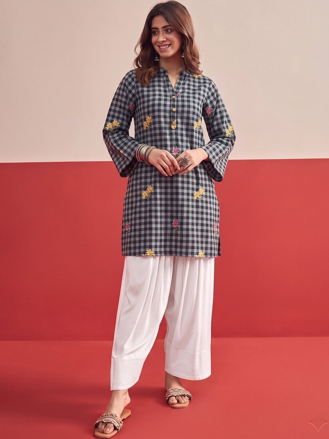 InWeave Women Regular Kurti with Patiala-image-7