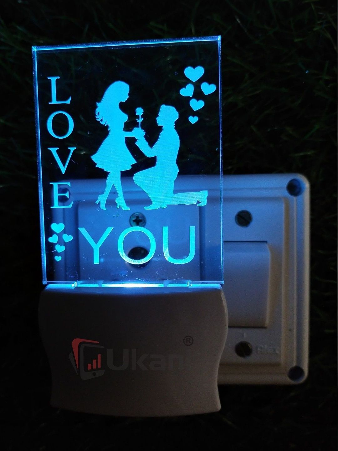 Ukani Multicoloured Acrylic Rectangle Table Lamp-picture-57