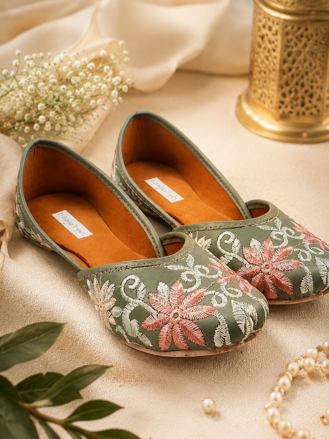MIRAYA IMPEX Women Embellished Ethnic Mojaris with Embroidered Flats-image-30