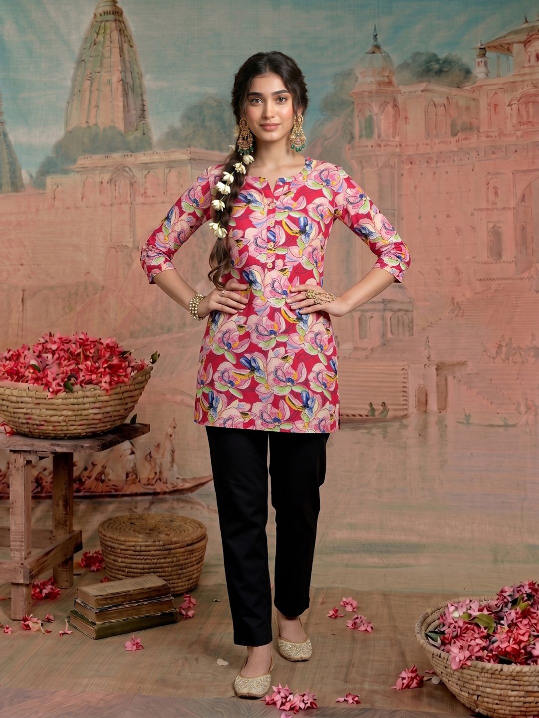 NAVYAAZRI Floral Print Cotton Top-picture-26