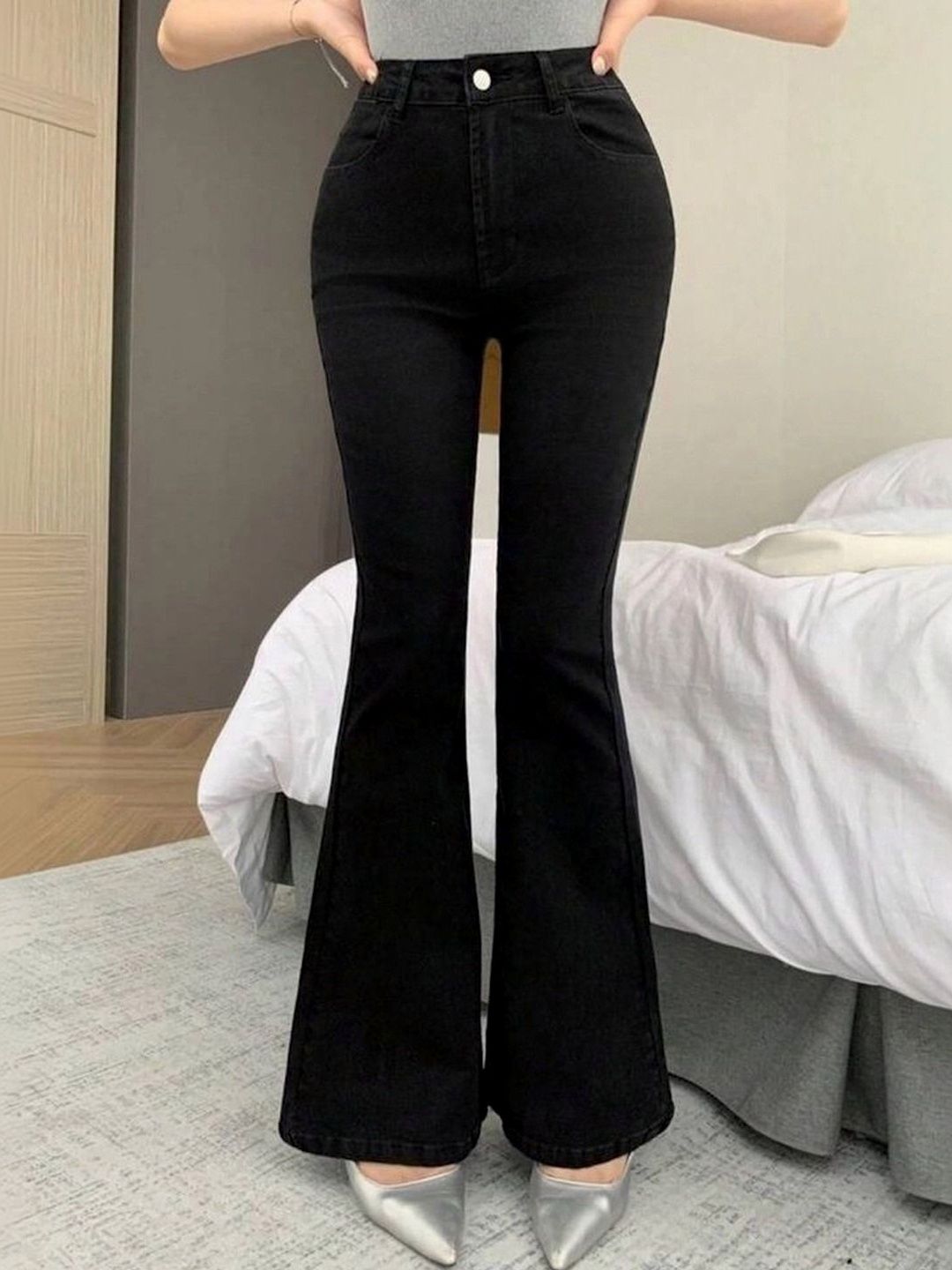 KASHIANXSTYLE Women Smart Flared High-Rise Light Fade Jeans-image-19