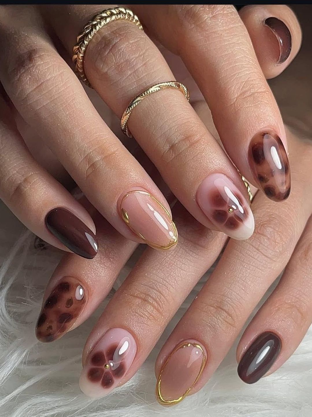 HAPPY FINGERS Set Of 10 Artificial Reusable Press On Nail With Nail Art Kit - Brown-picture-15
