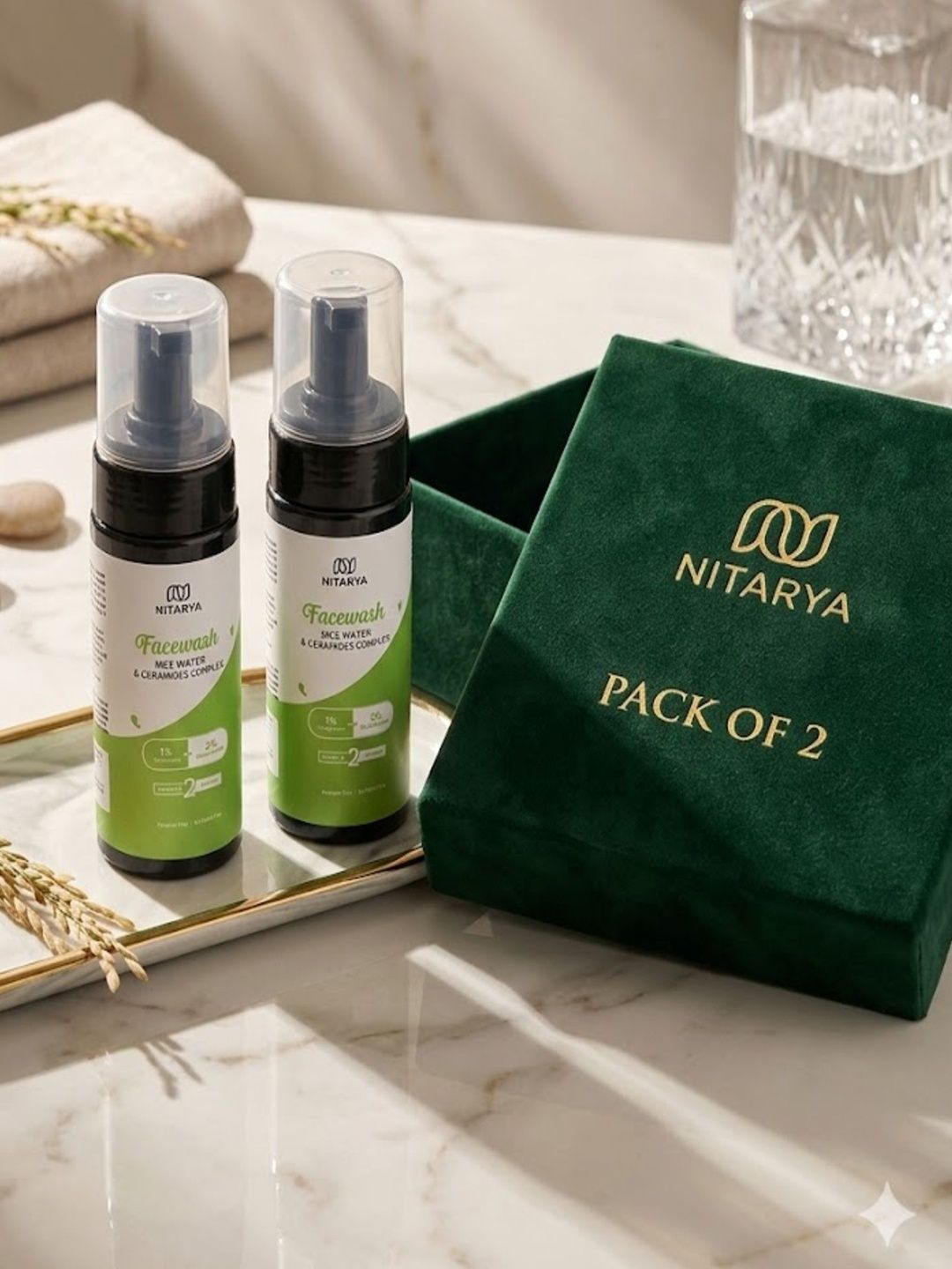NITARYA Set Of 2 Foaming Face Wash With Rice Water, Ceramide - 150 ml Each-image-44