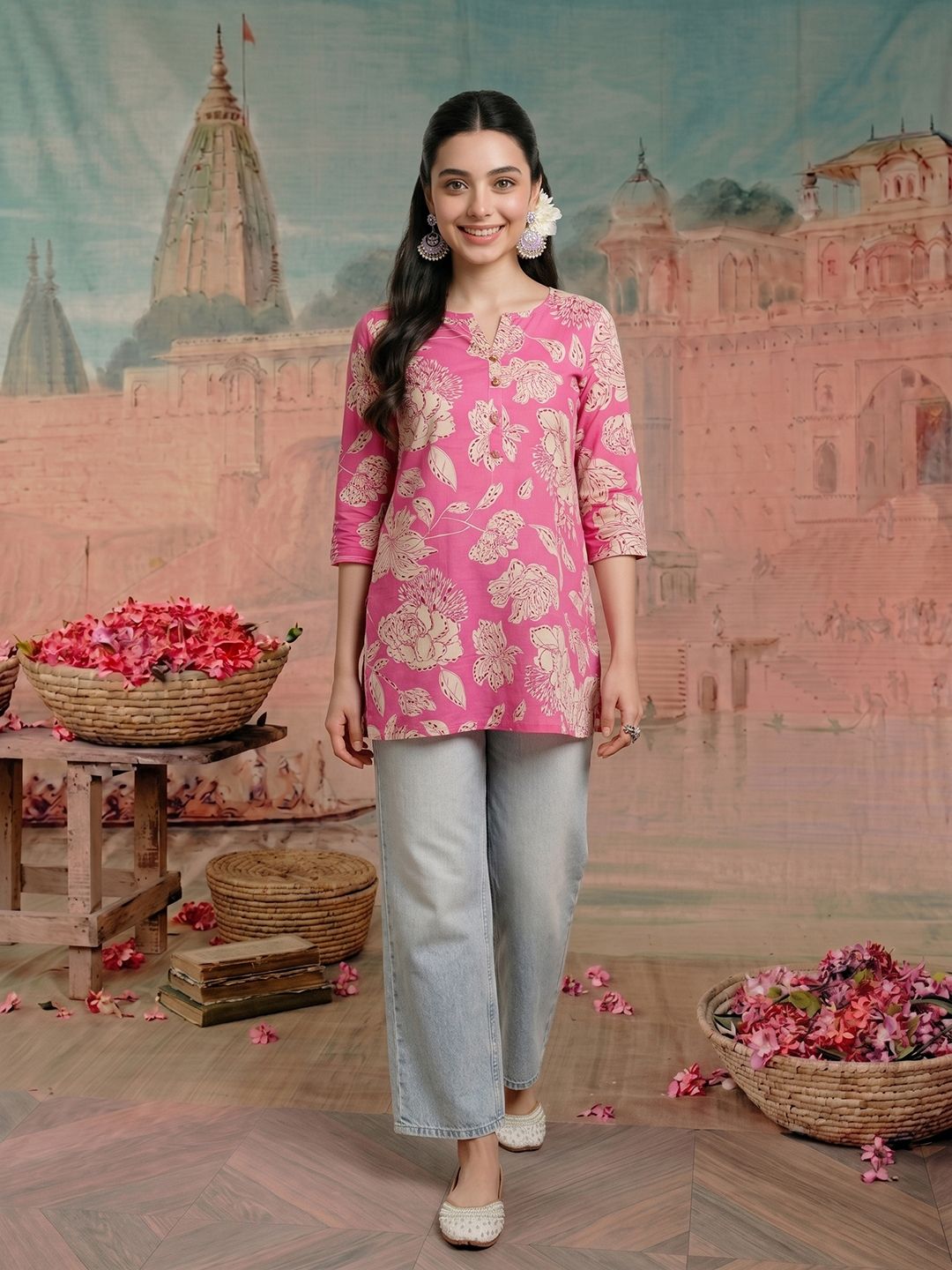 NAVYAAZRI Floral Print Cotton Top-picture-23