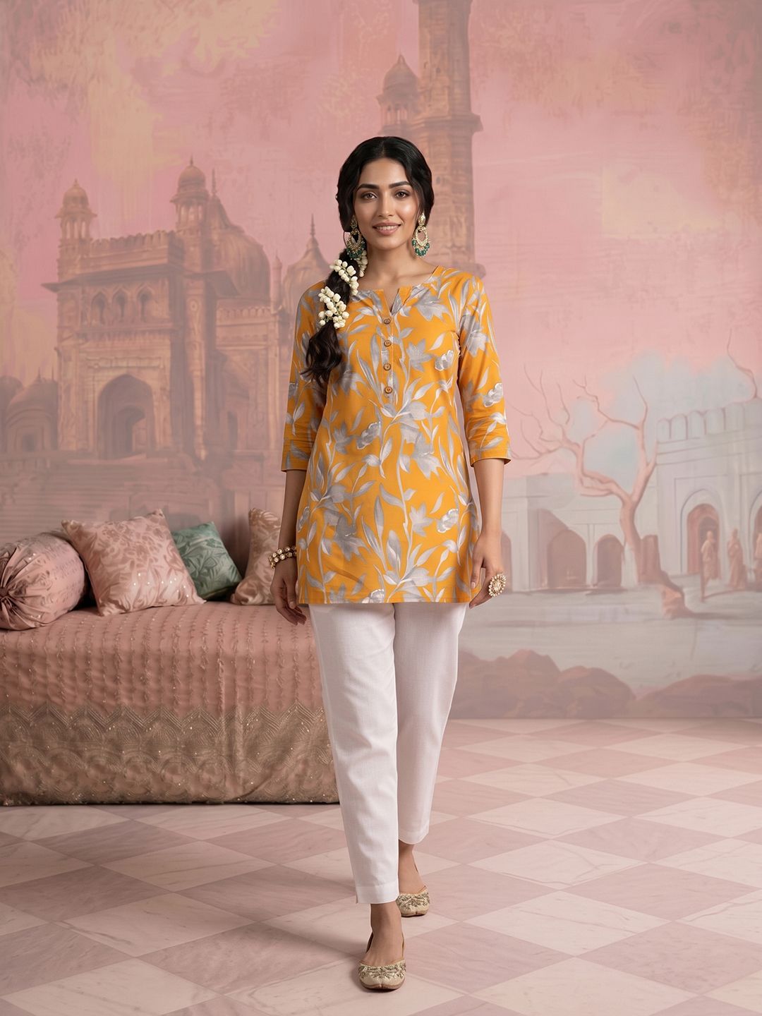 NAVYAAZRI Floral Print Cotton Top-picture-21