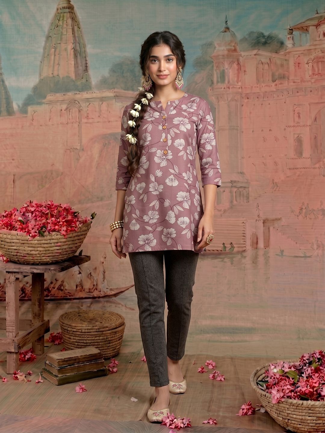 NAVYAAZRI Floral Print Cotton Top-picture-24