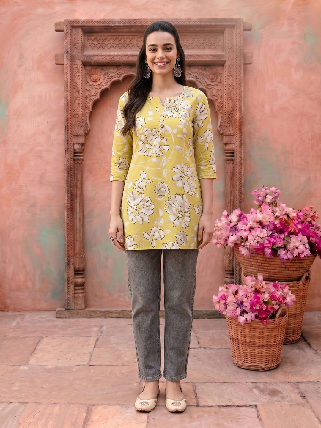 NAVYAAZRI Floral Print Cotton Top-picture-11