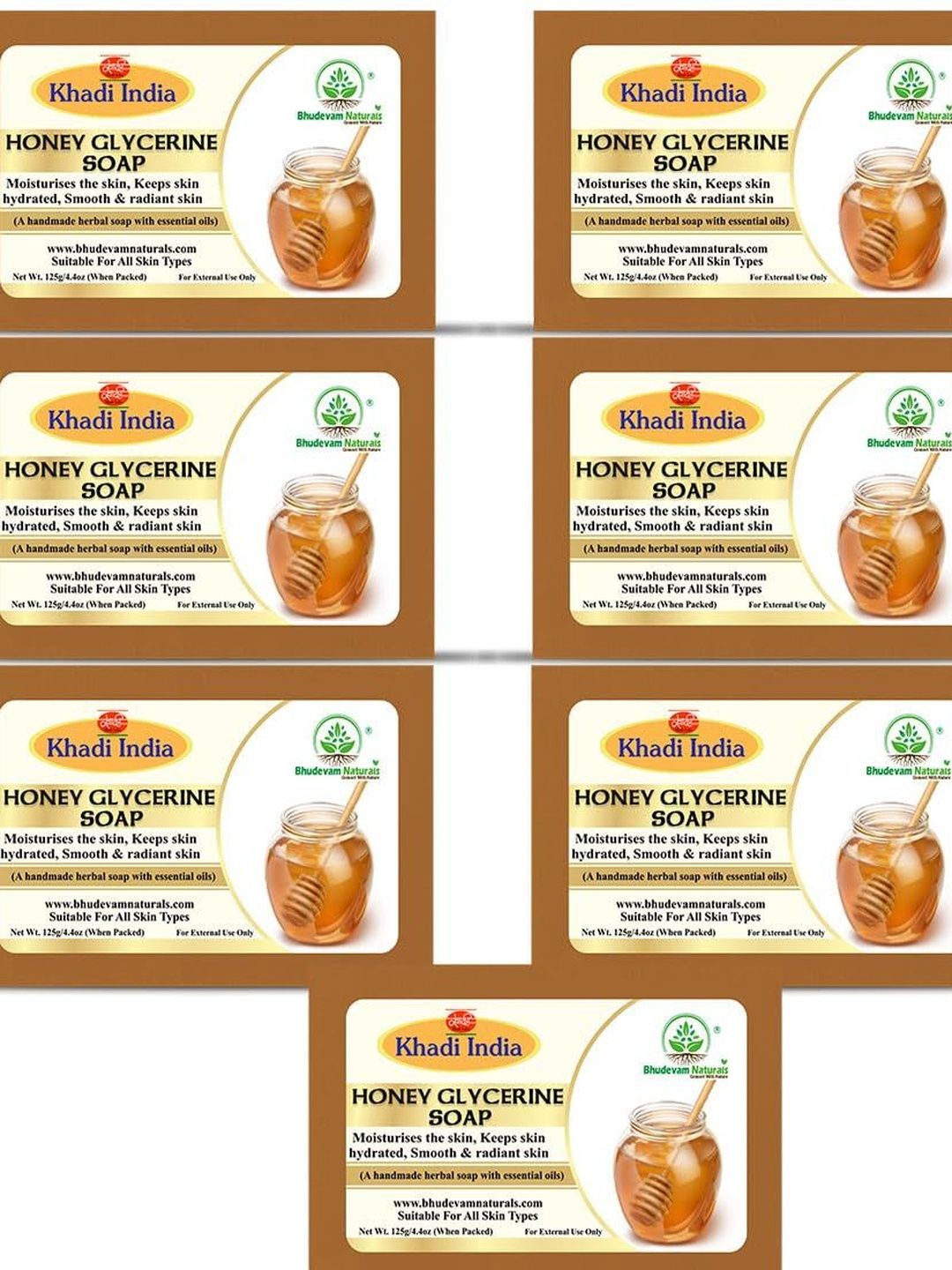 Bhudevam Naturals 6-Pcs Scrub Soap With Herbal Care-125gm Each-image-22