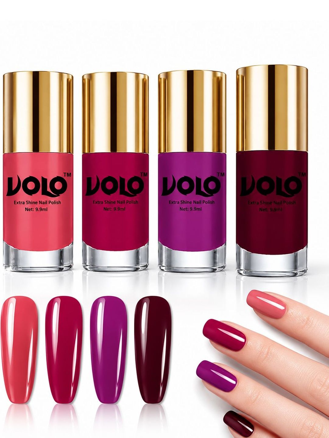 VOLO Set of 4 High Shine Nail Polish-9.9ml Each-picture-9