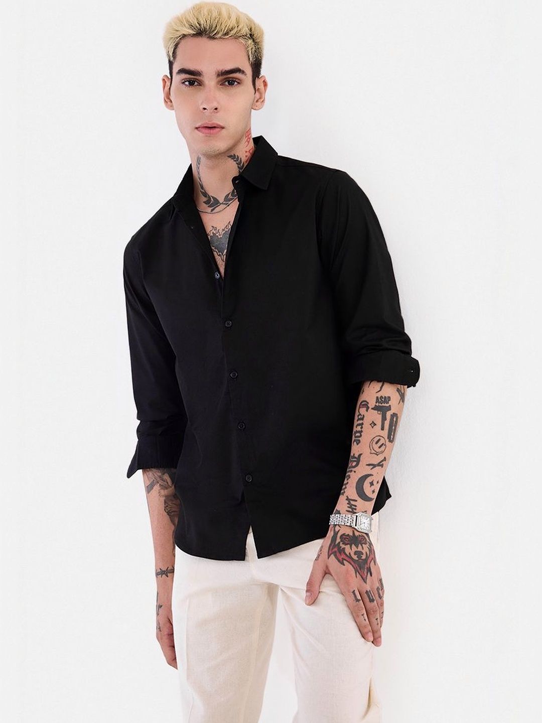 Snitch Men Slim Fit Semiformal Shirt