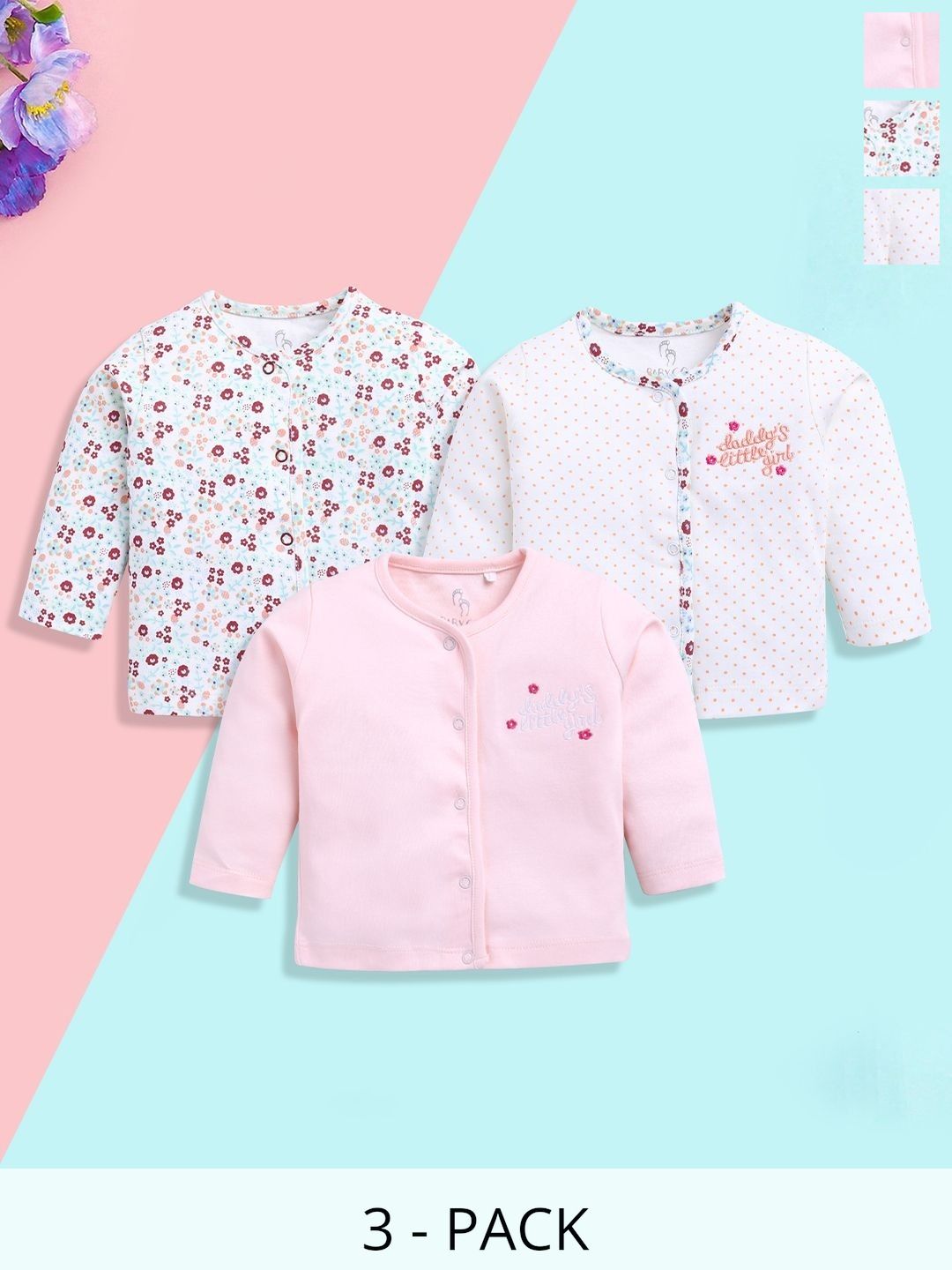 BABY GO Girls Floral 3 Printed T-shirt-picture-58