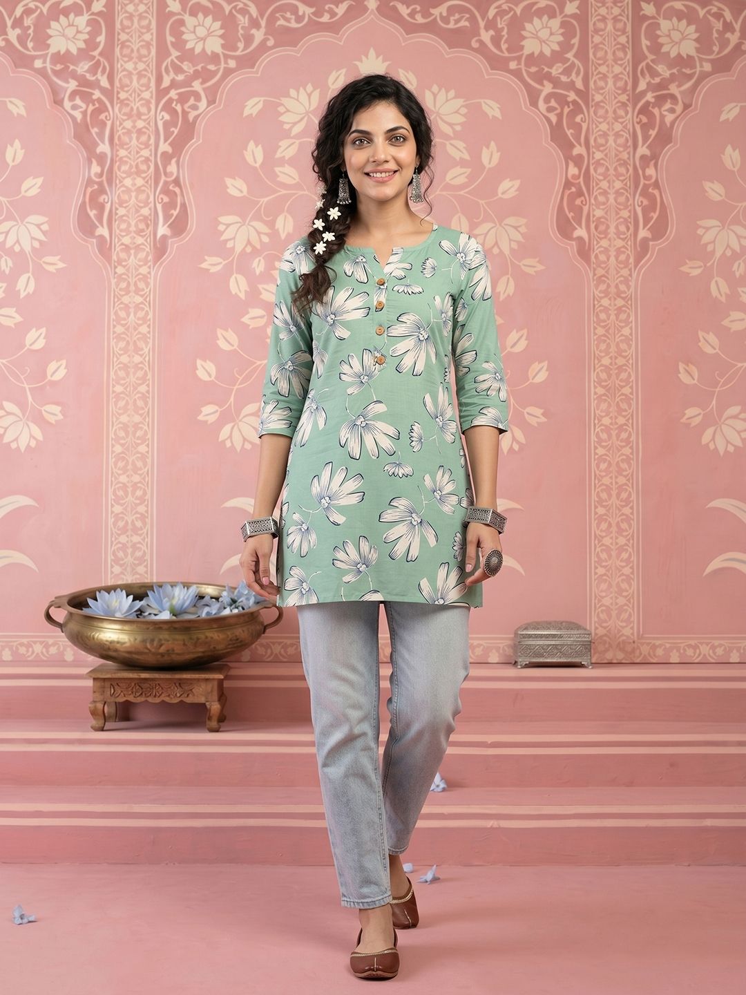 NAVYAAZRI Floral Print Cotton Top-picture-32