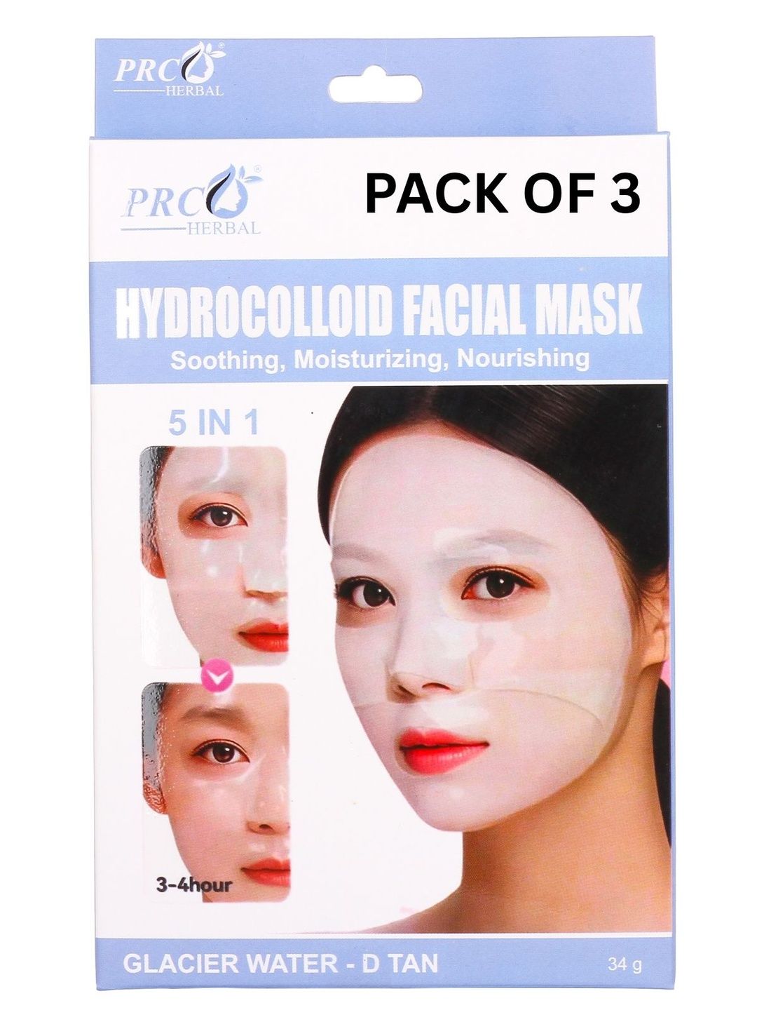 PRC HERBAL Set Of 3 D-Tan Hydro-Collagen Face Mask-image-7