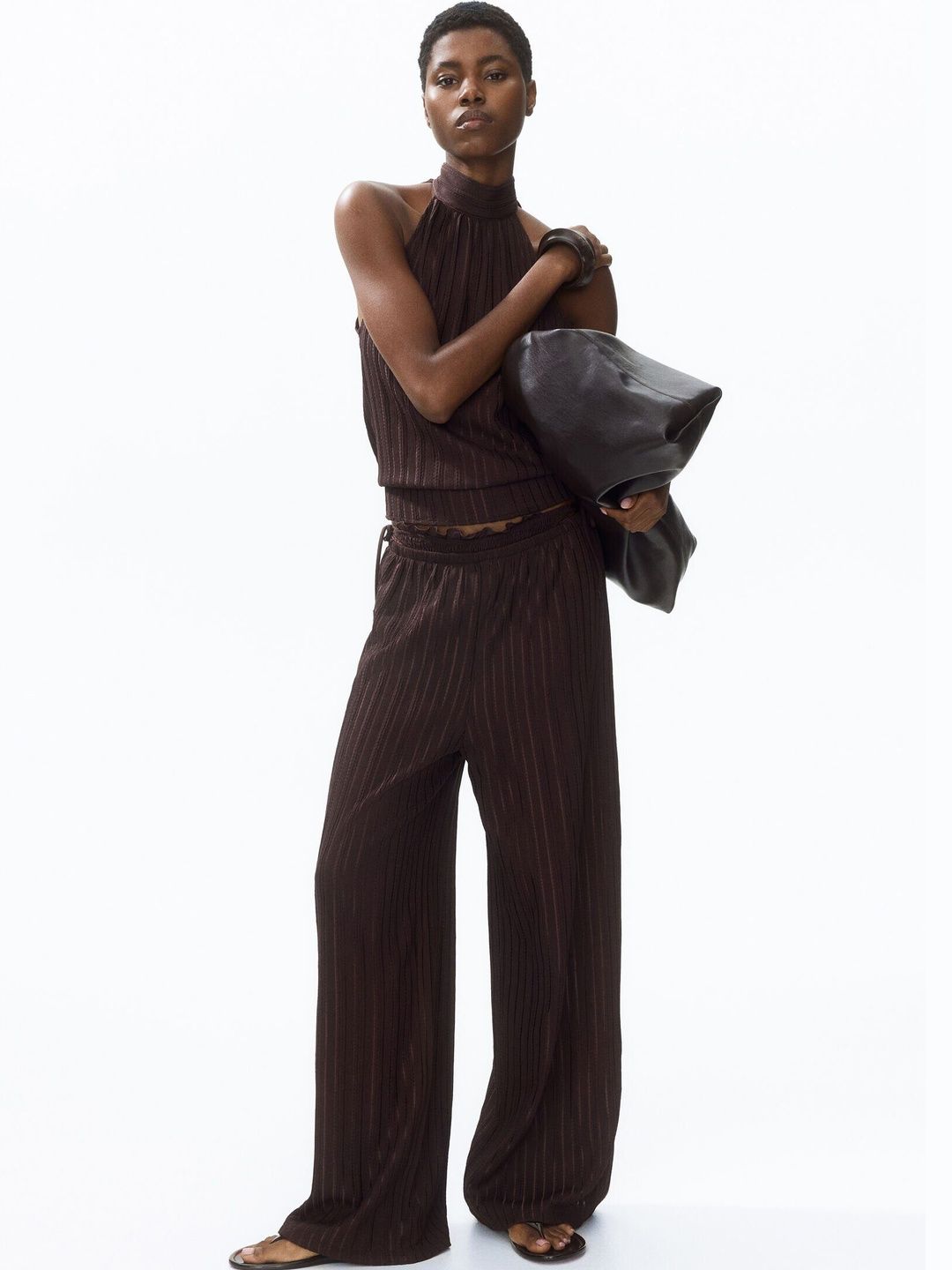 H&M Crinkled Pull-on Trousers-picture-28