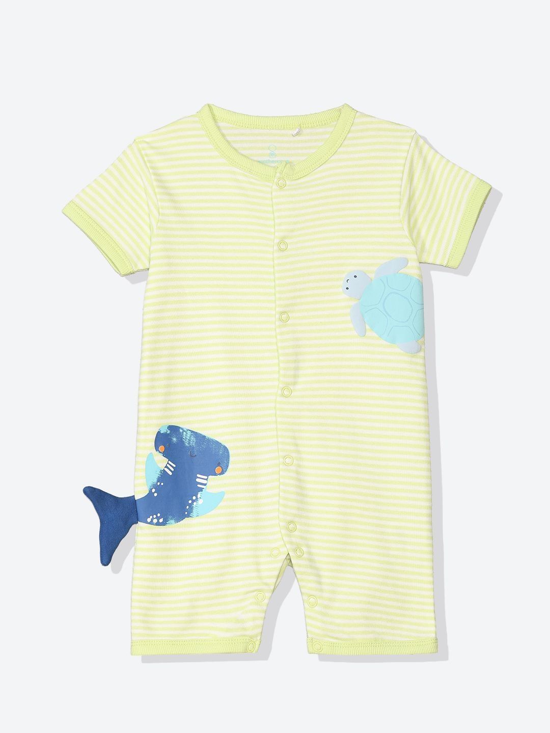 mothercare Infant Boys Striped Pure Cotton Rompers-picture-16