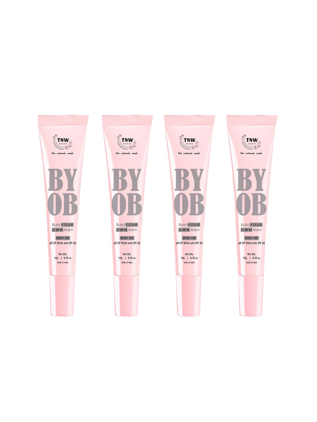 TNW the natural wash Set Of 4 BYOB Long Lasting pH SPF 50 Lip Balm - 10g Berry Pop-image-30