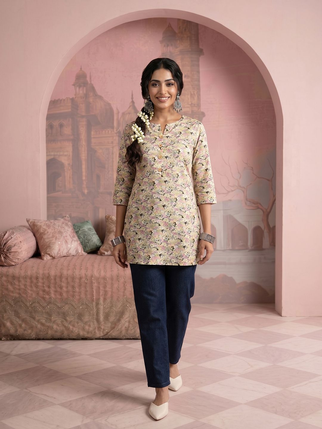 NAVYAAZRI Floral Print Cotton Top-picture-43