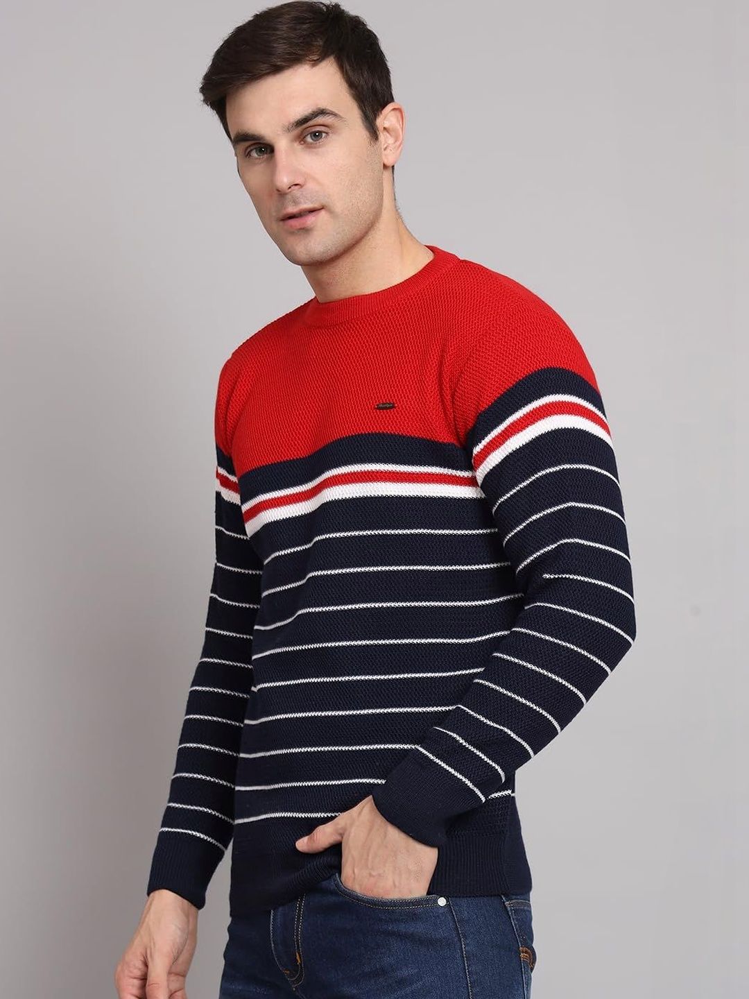 eWools Men Striped Woollen Pullover-picture-22