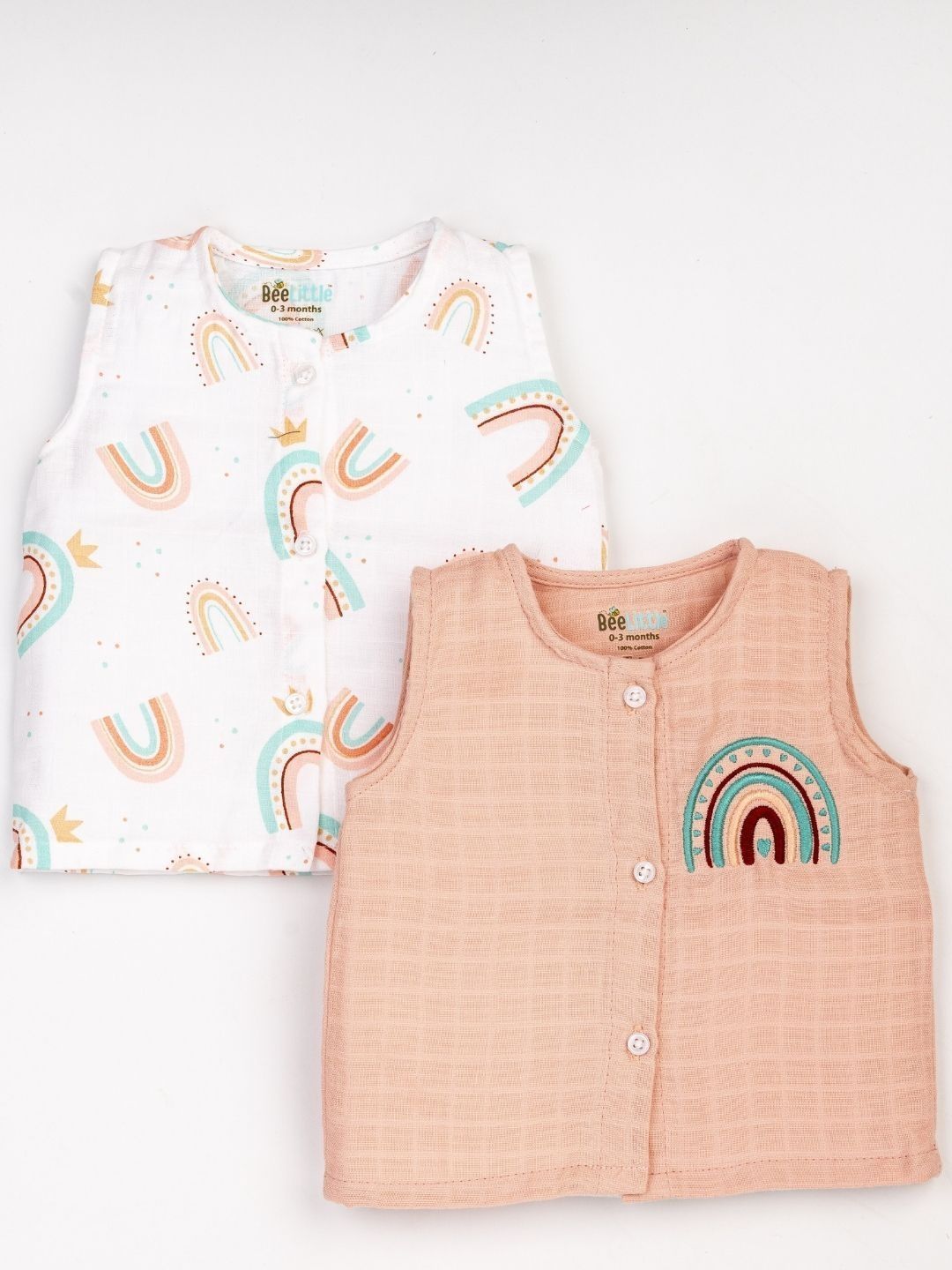 BeeLittle Pack of 2 Printed Cotton Jhabla-image-21
