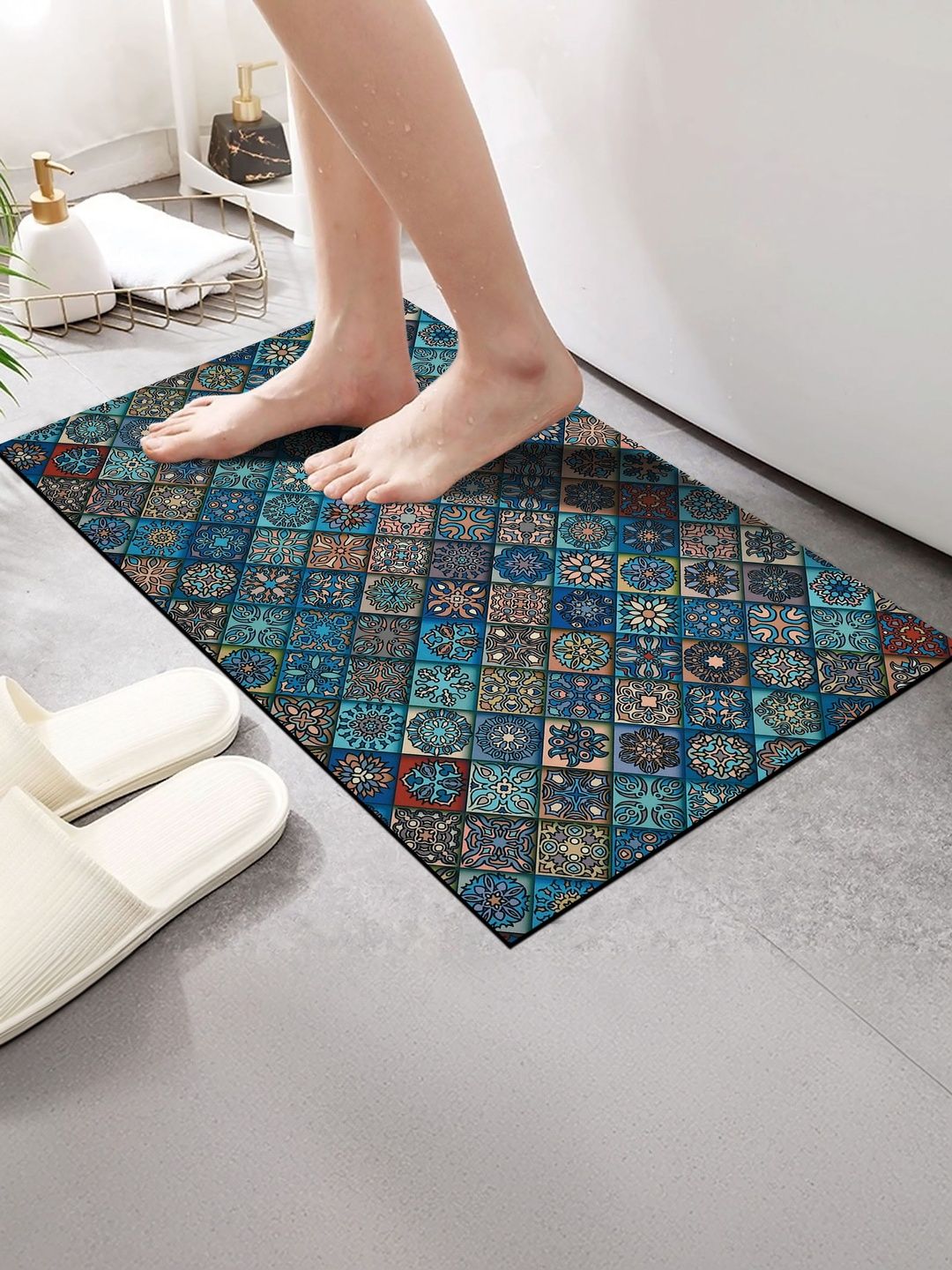 FINE TEX WORLD Blue Anti-Skid Doormats-picture-27