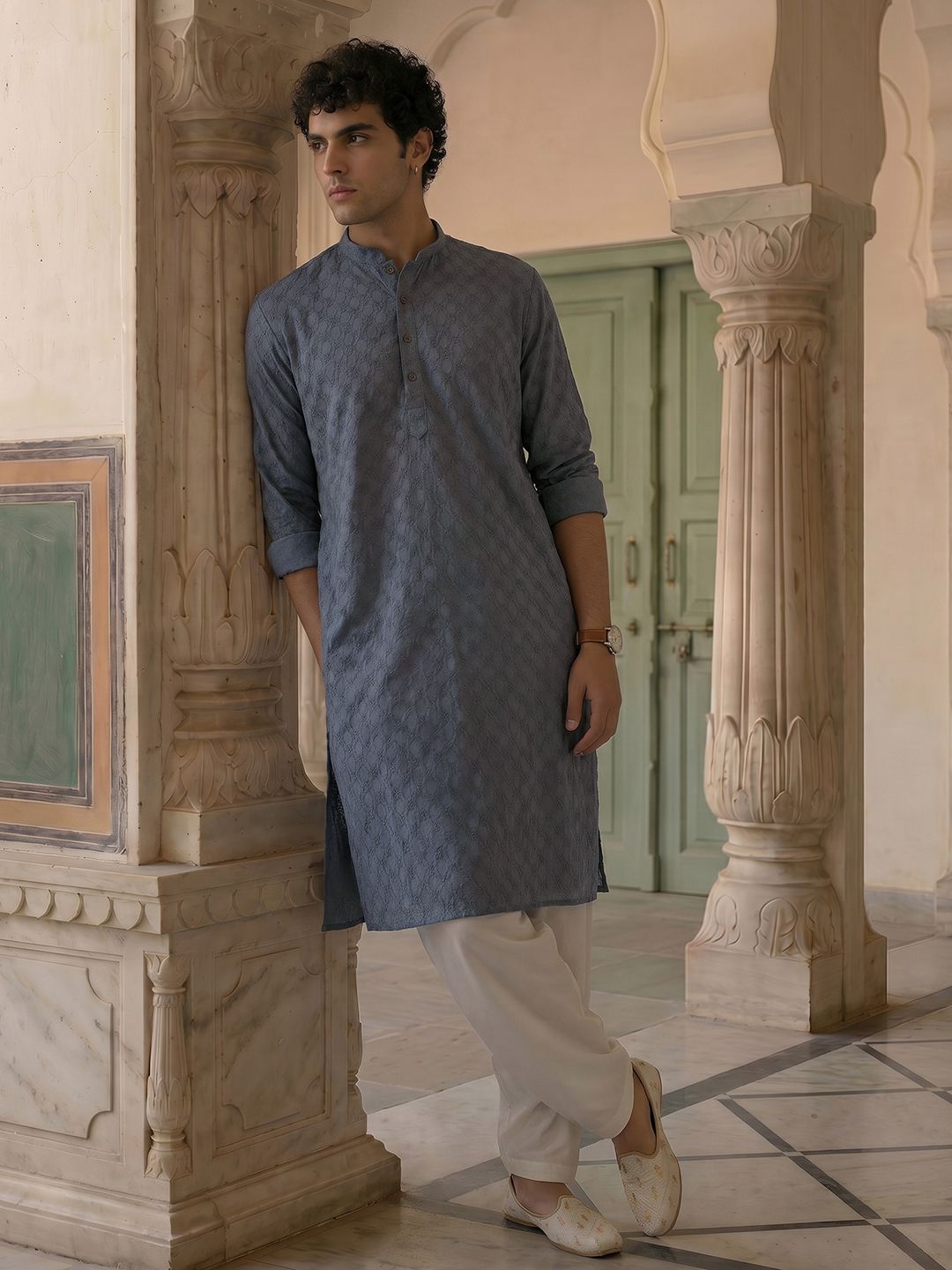 Anouk Textured Woven Design Kurta-image-42