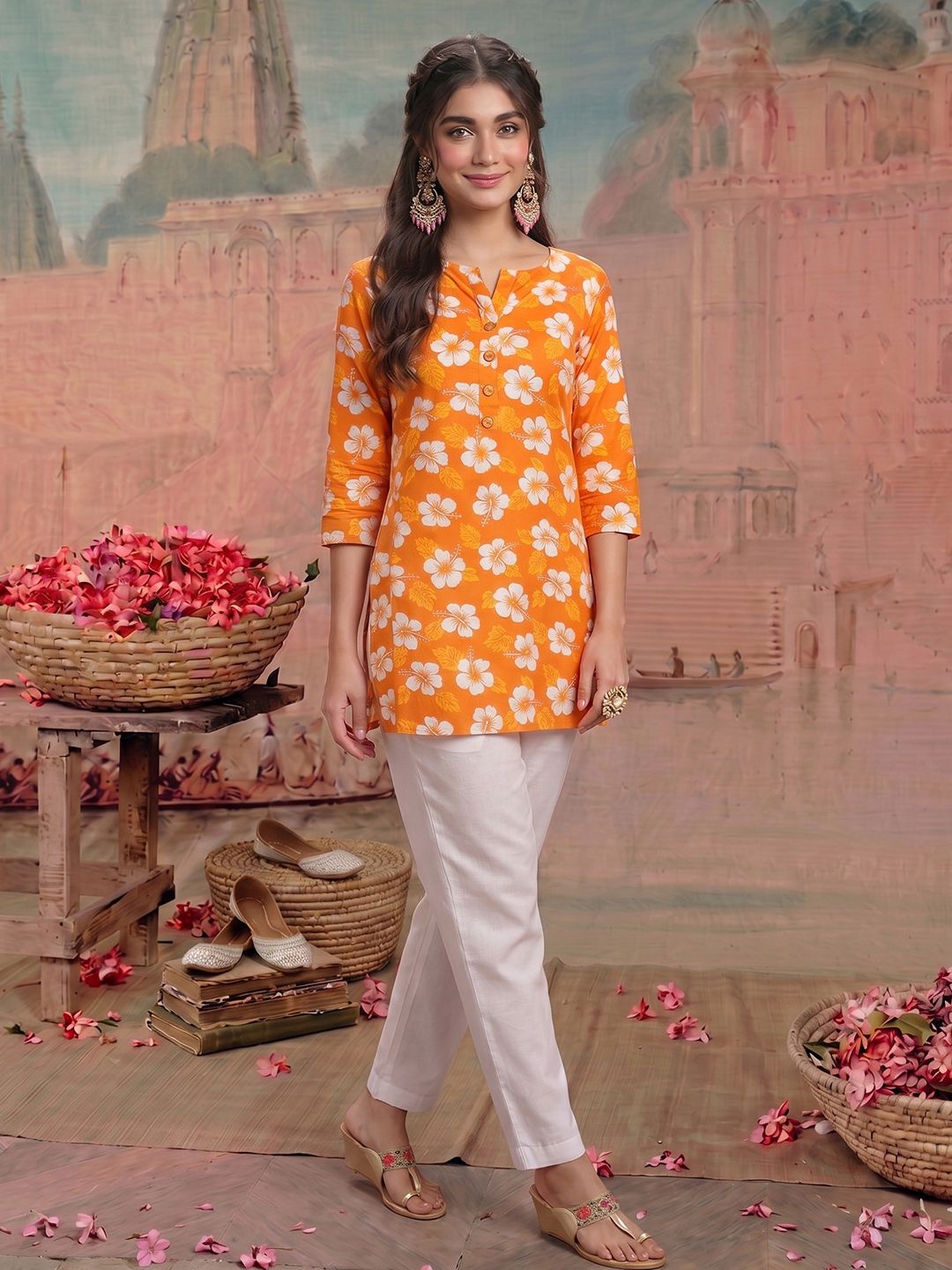 NAVYAAZRI Floral Print Cotton Top-picture-21