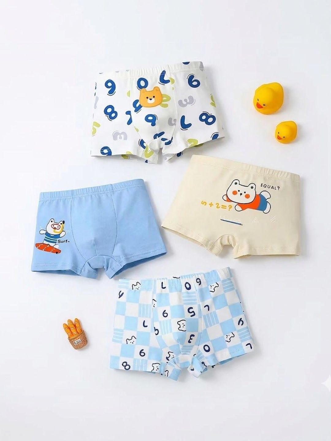 TPJ Mart Boys Pack of 4 Printed Assorted Cotton Boy Shorts-image-15