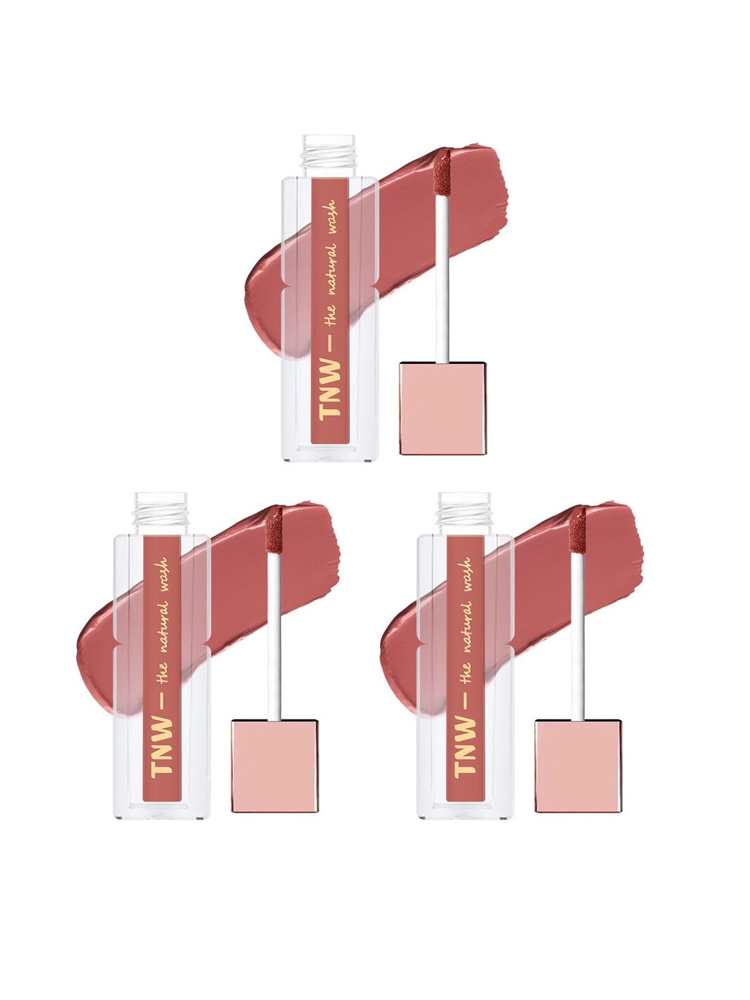 TNW the natural wash Set Of 3 Comfy Matte Liquid Lipstick- 3 ml- Rush Affair 01-picture-38
