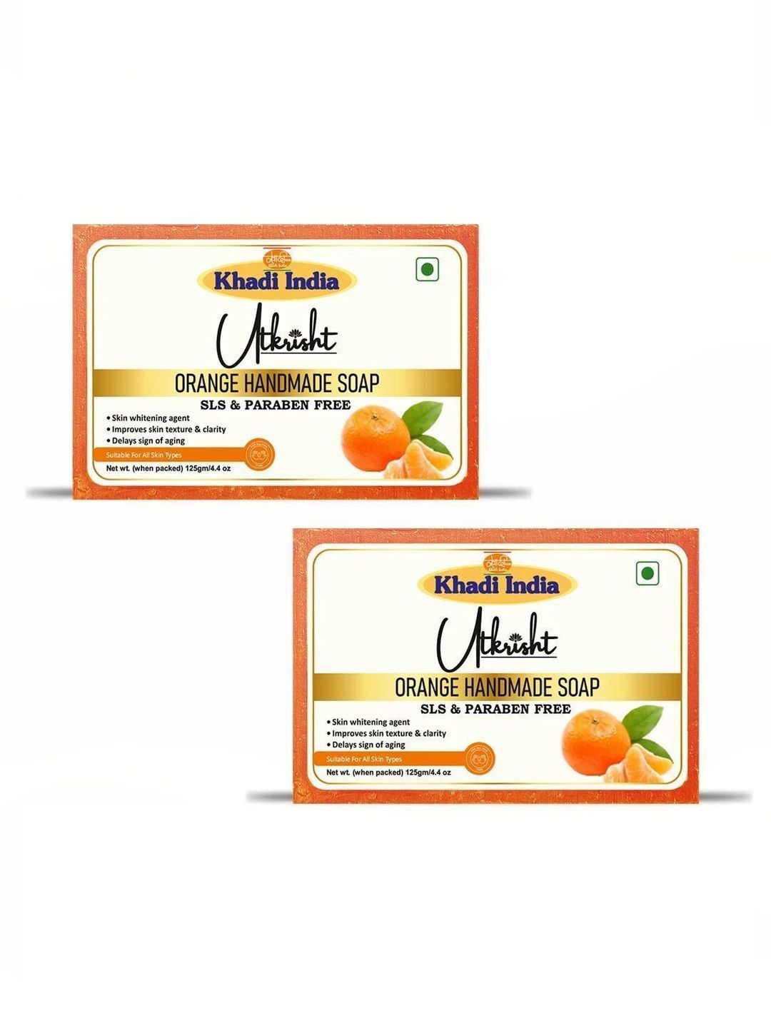 Utkrisht Set Of 2 Orange Bathing Soap - 125 g Each-image-3