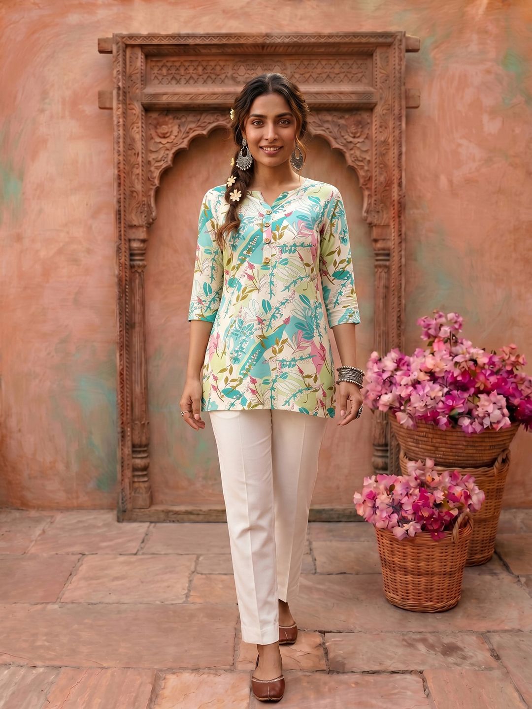 NAVYAAZRI Print Top-picture-14