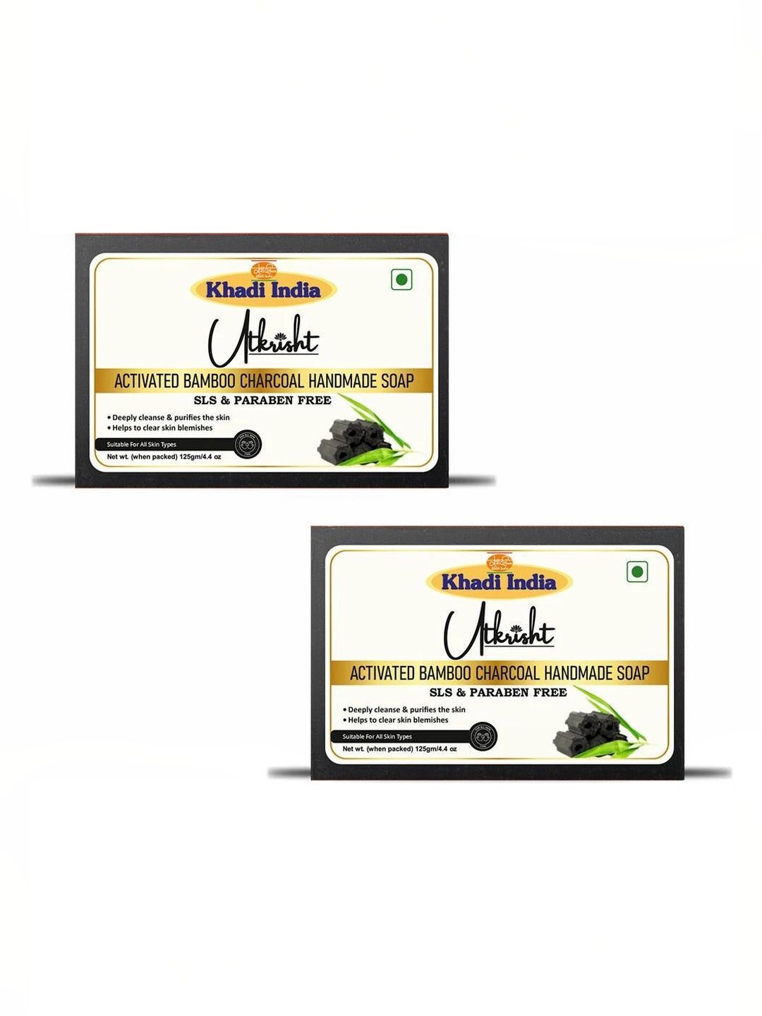Utkrisht Set Of 2 Activated Bamboo Charcoal Soap - 125 g Each-image-45