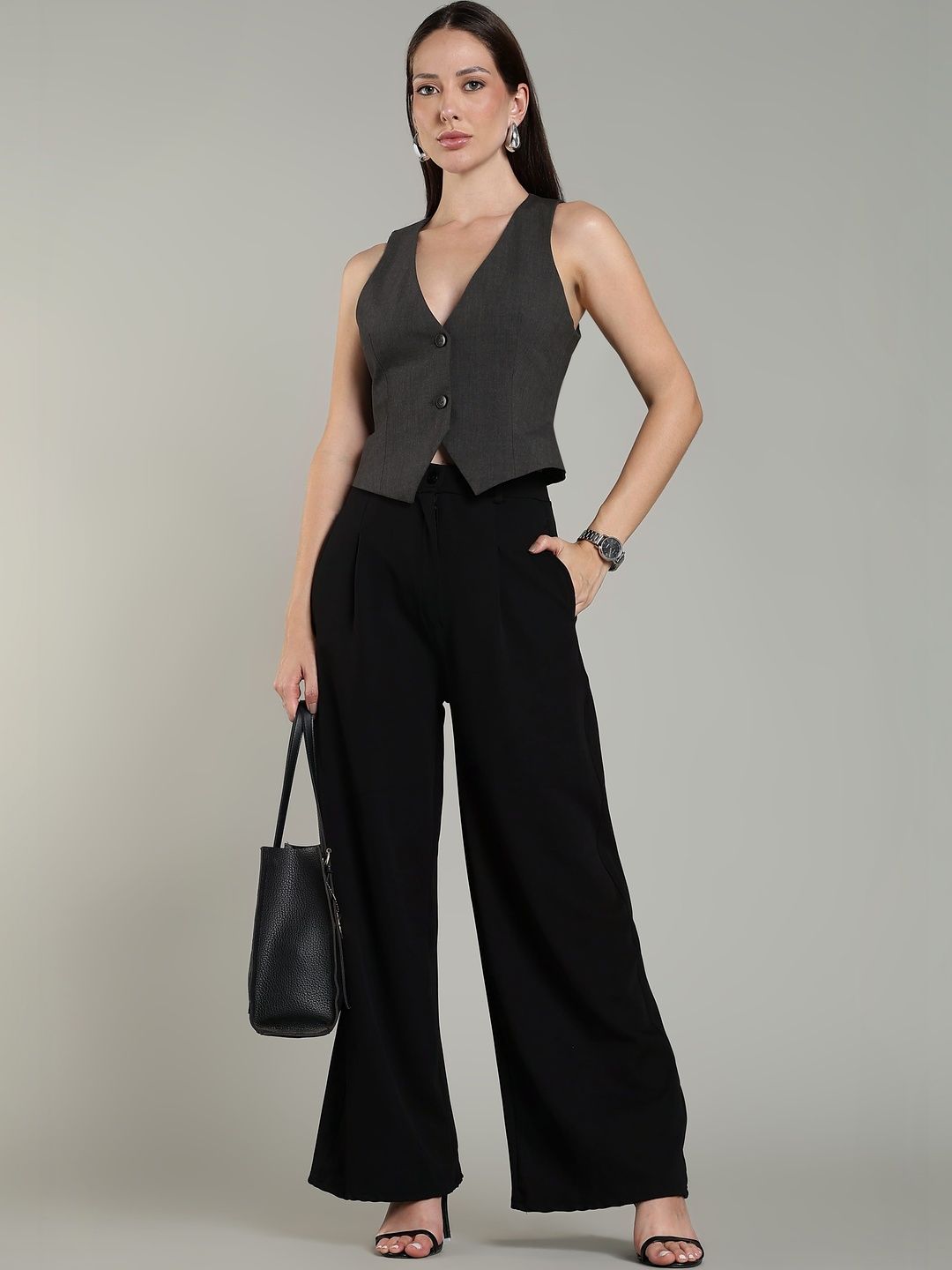 R.Code by The Roadster Life Co. Women Relaxed Fit Mid Rise Easy Wash Cotton Trousers-image-45