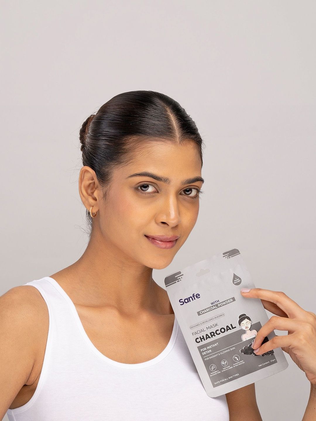 Sanfe Set Of 5 Instant Detan Charcoal Facial Mask - 25 ml Each-picture-21