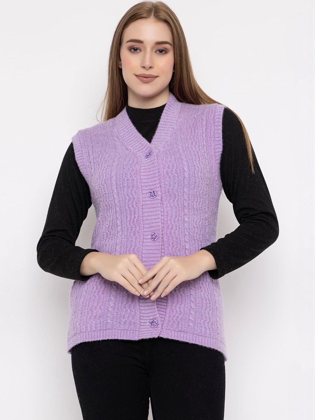 VENATORIA Self Design V Neck Sweater-picture-27