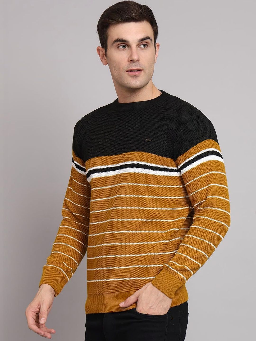 eWools Men Striped Woollen Pullover-picture-54