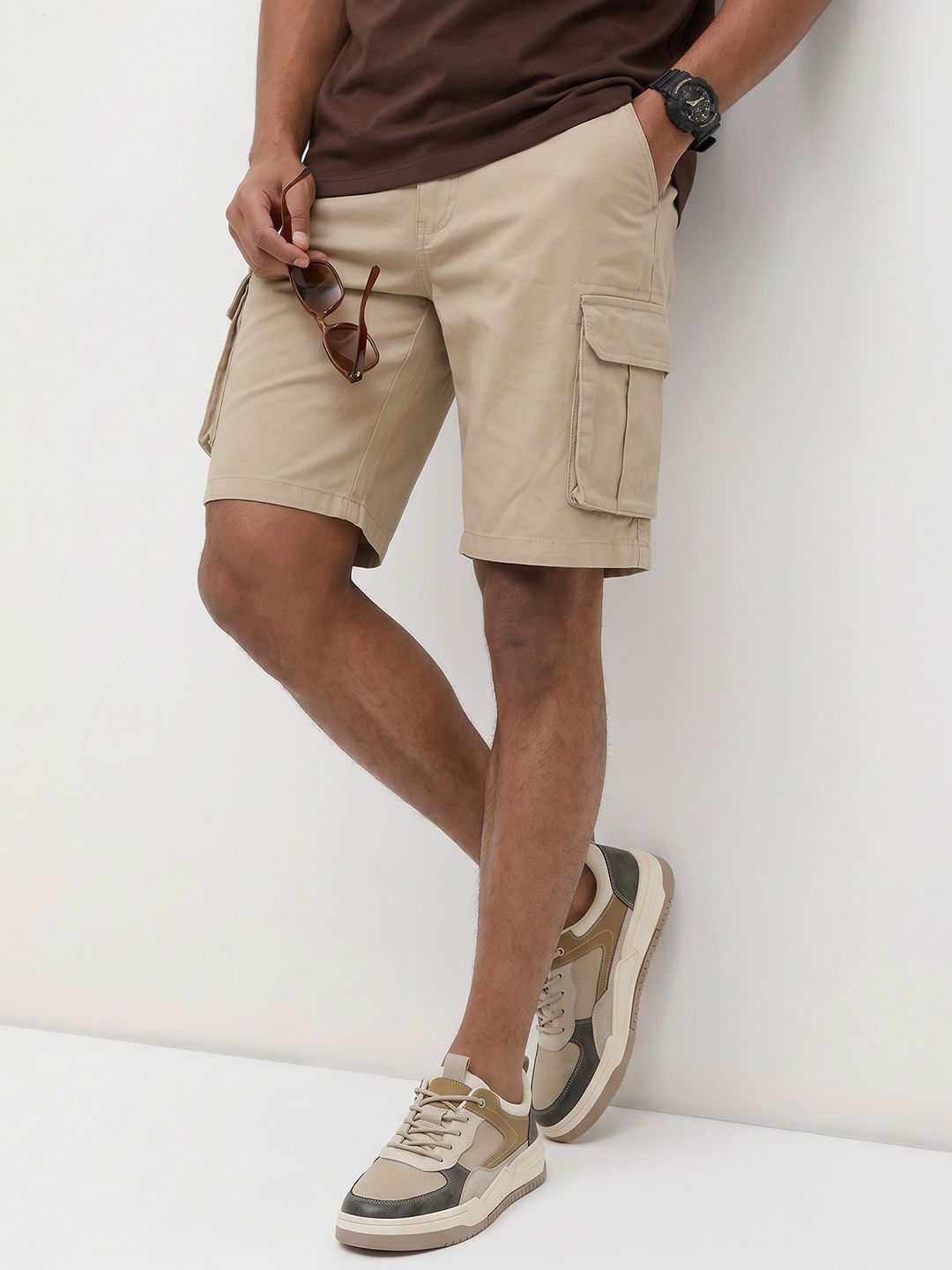 The Roadster Life Co. Men Pure Cotton Cargo Shorts-picture-21